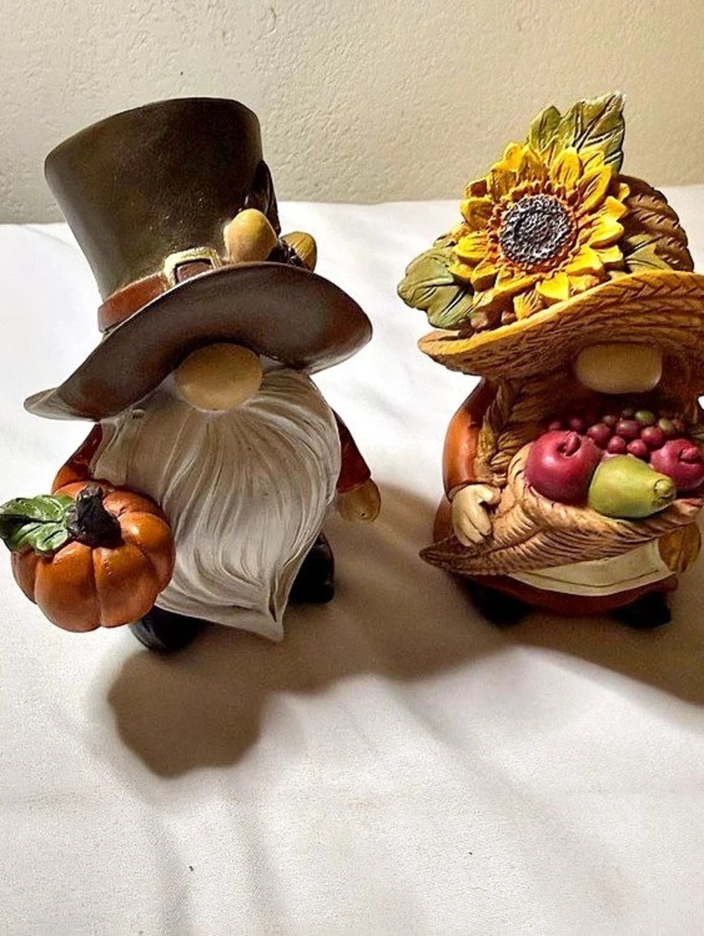 Harvest Gnome Figurine Set Brown & Orange Decor